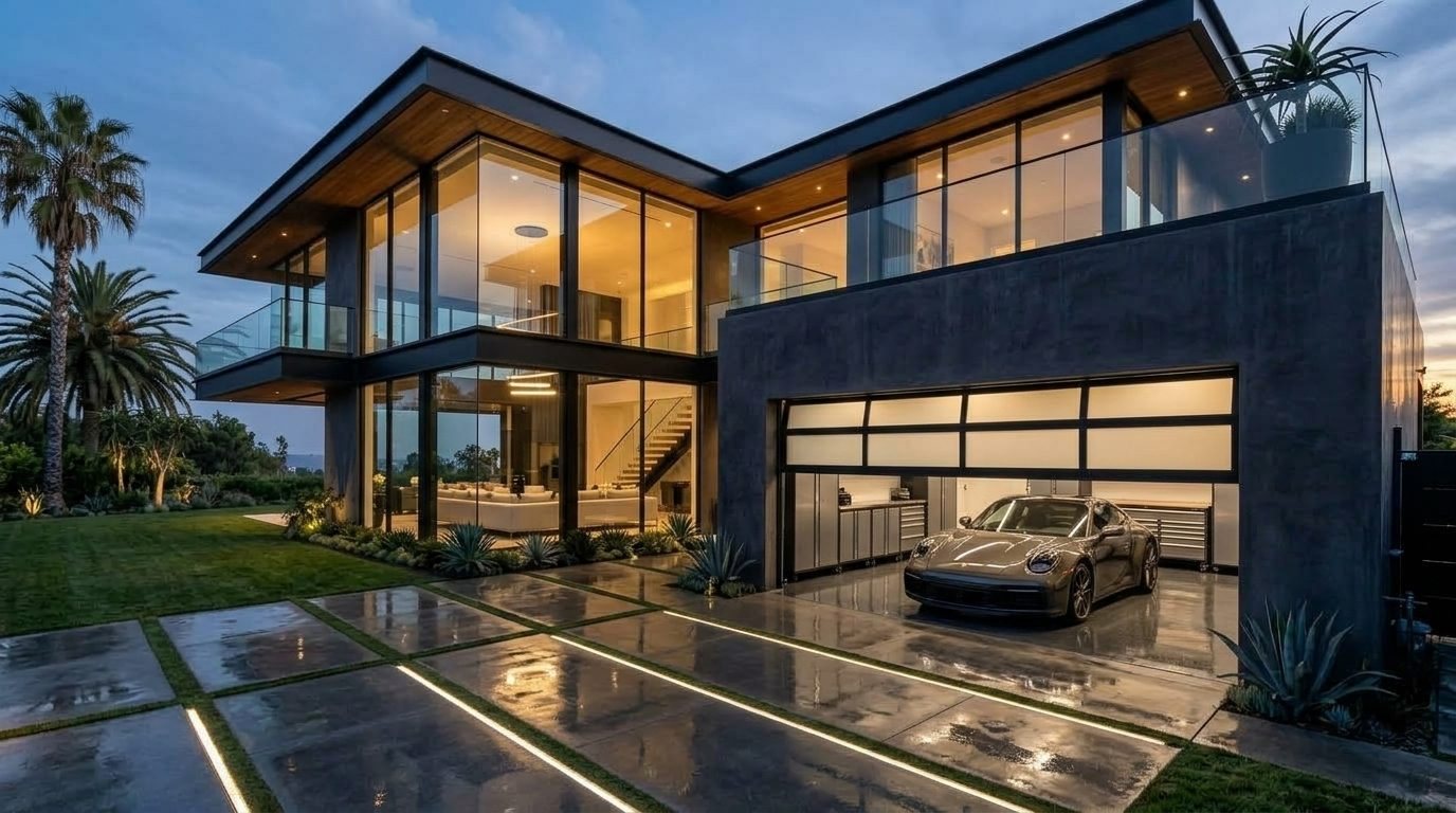 Nora Garage Door Installation Overhead Garage Door Gliding Open in Hunts Point, WA